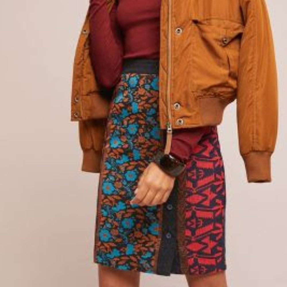 Jacquard pencil skirt